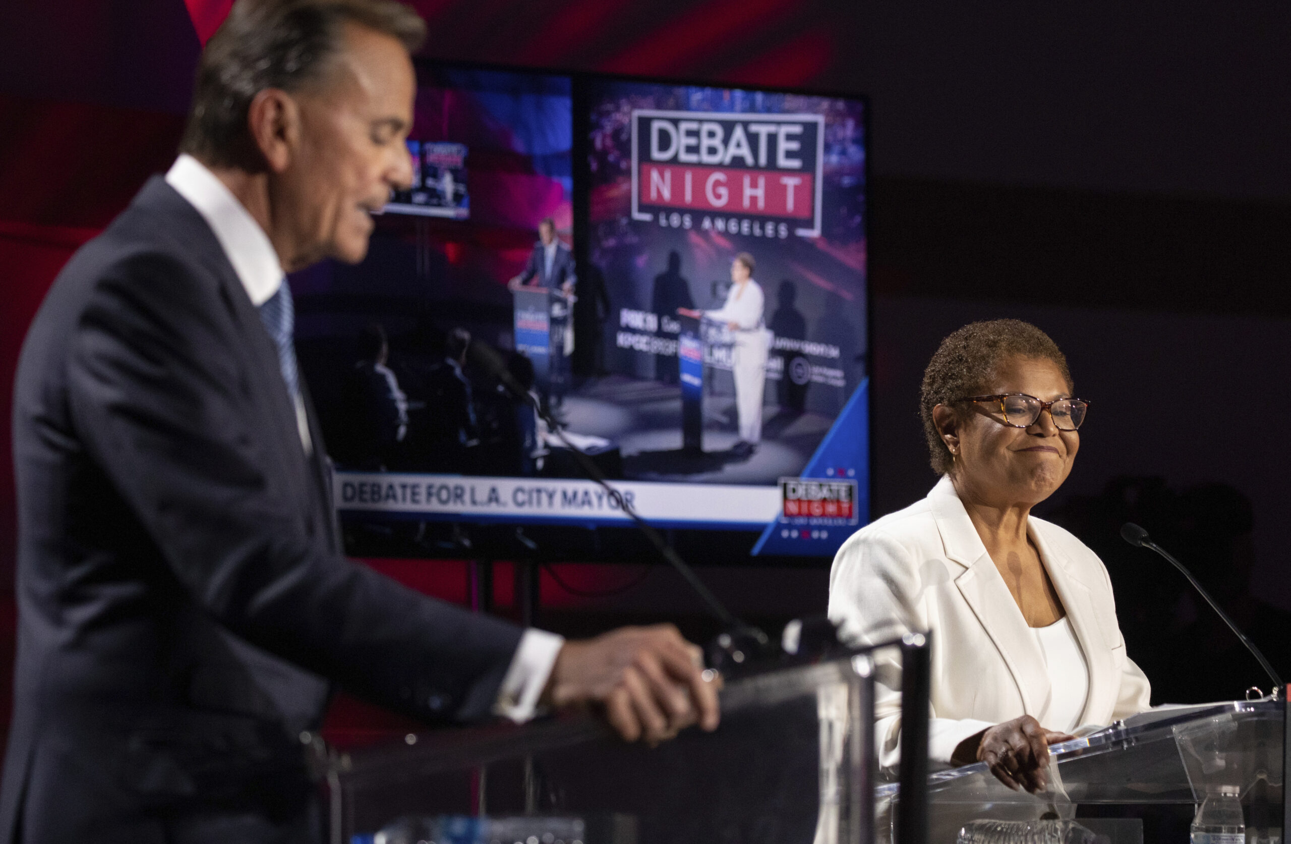 Rick Caruso closes in on Karen Bass in Los Angeles mayoral race