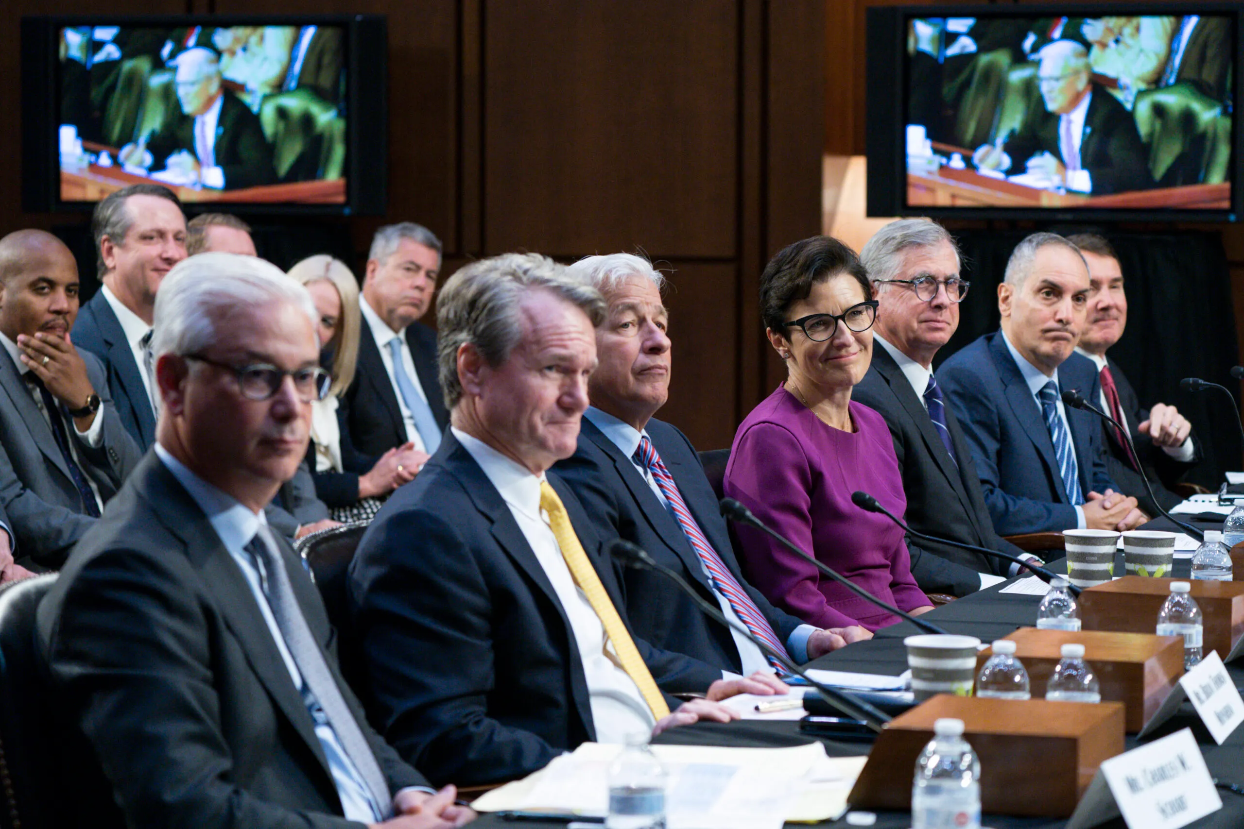 Charles Scharf, Brian Thomas Moynihan, Jamie Dimon, Jane Fraser, William Rogers Jr., Andy Cecere, William Demchak