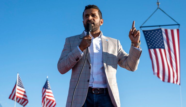 Kash Patel at a rally in Minden, Nevada.