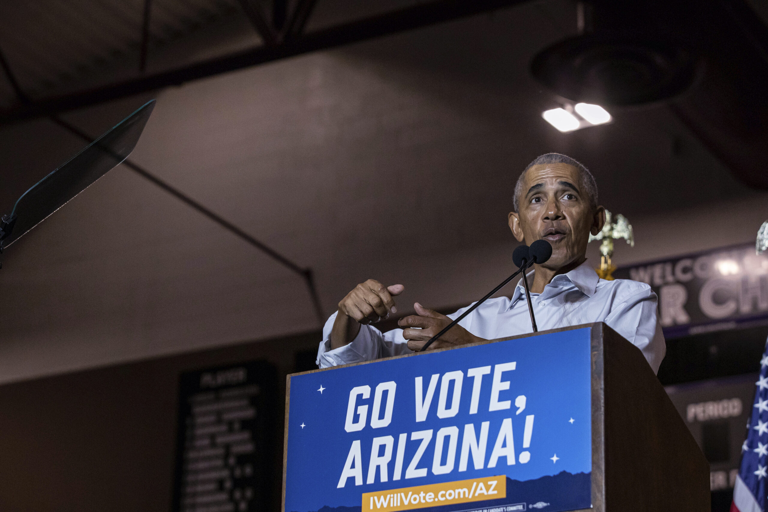 WATCH: Obama confronted by heckler during Arizona rally while stumping for Democratic candidates