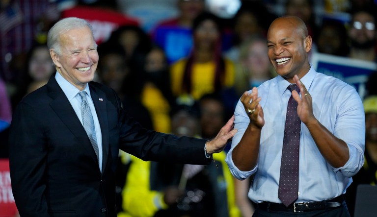 Biden stumps for Wes Moore in Maryland, implores heckler, ‘Don’t jump!’