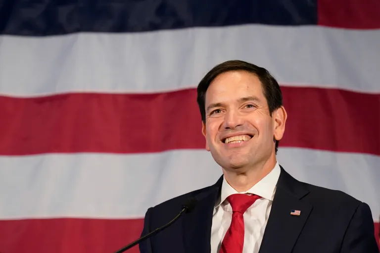 Sen. Marco Rubio, R-Fla., smiles as he addresses supporters during an Election night party, Tuesday, Nov. 8, 2012, in Miami.