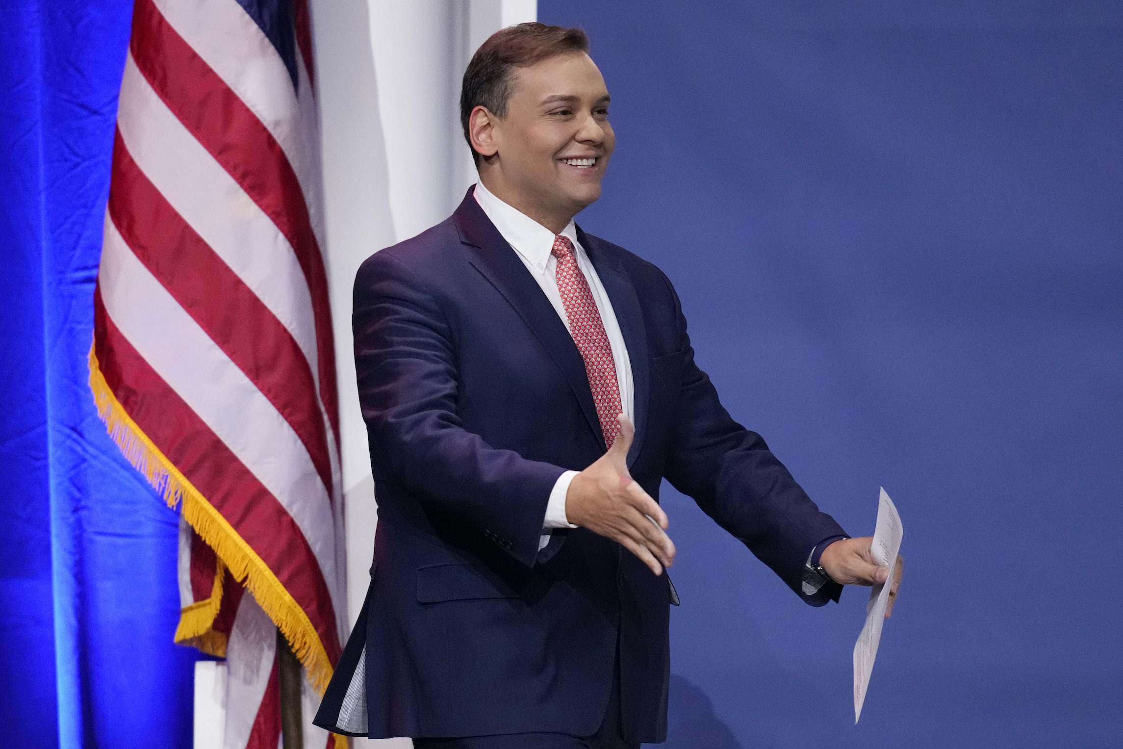 George Santos posts release incorrectly saying he’s been sworn into House