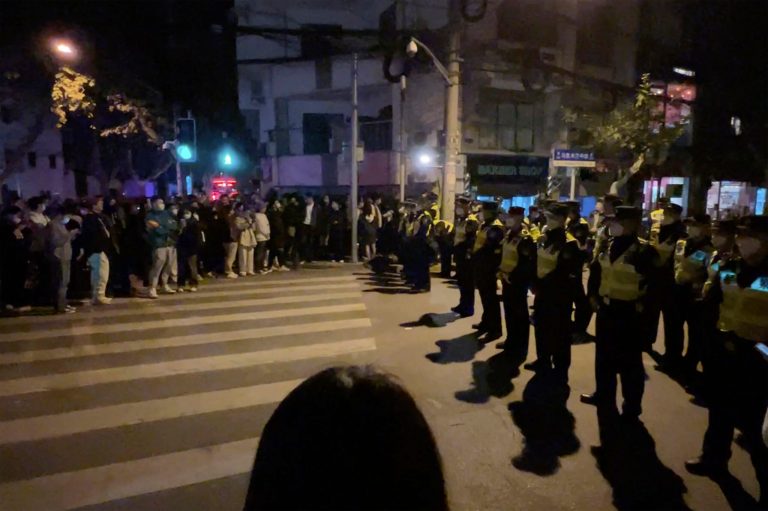 WATCH: Chinese protesters met with force by police over COVID-19 restrictions