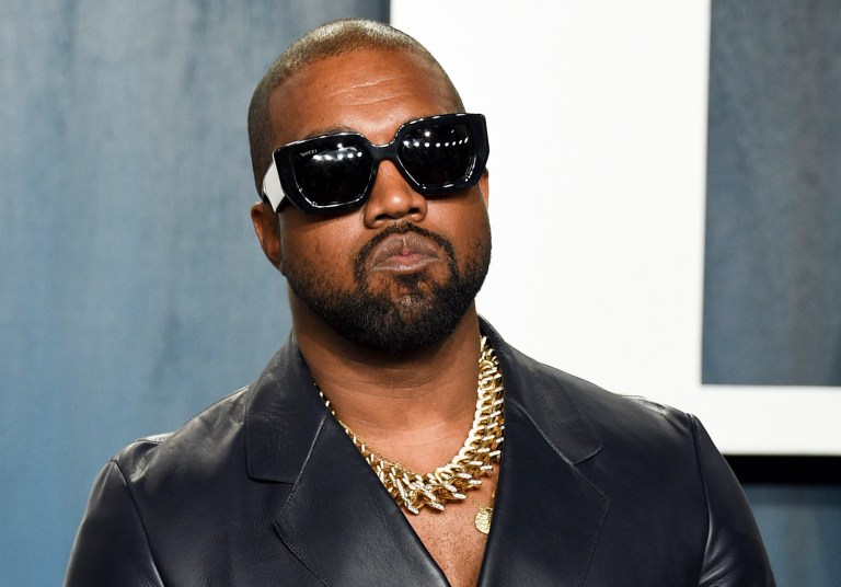 FILE - Kanye West arrives at the Vanity Fair Oscar Party on Feb. 9, 2020, in Beverly Hills, California. (Photo by Evan Agostini/Invision/AP, File)