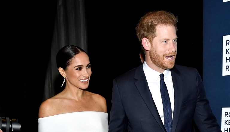 Meghan, Duchess of Sussex, left, and Prince Harry attend the Robert F. Kennedy Human Rights Ripple of Hope Awards Gala at the New York Hilton Midtown on Tuesday, Dec. 6, 2022, in New York. 