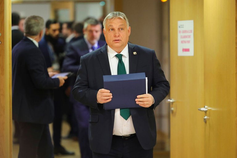 Hungary's Prime Minister Viktor Orban arrives for a round table meeting at an EU summit in Brussels, Thursday, Dec. 15, 2022. EU leaders meet for a one day summit on Thursday to discuss Ukraine and further measures to contain energy prices hikes in the European Union.