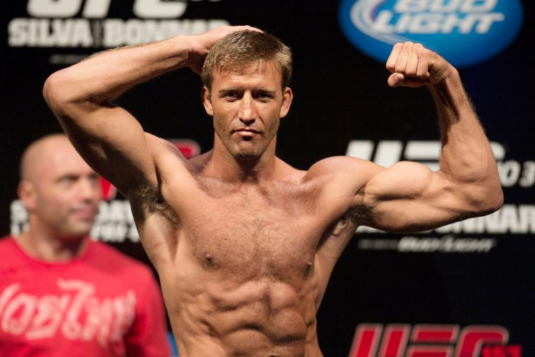 Mixed martial arts fighter Stephan Bonnar poses during the Ultimate Fighting Championship 153 weigh-in event in Rio de Janeiro, Oct. 12, 2012. The UFC Hall of Famer died at the age of 45 from âpresumed heart complications while at work