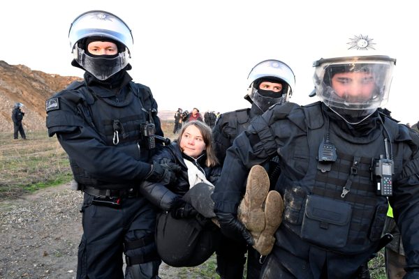 WATCH: Greta Thunberg carried away by police during coal mine protest in Germany