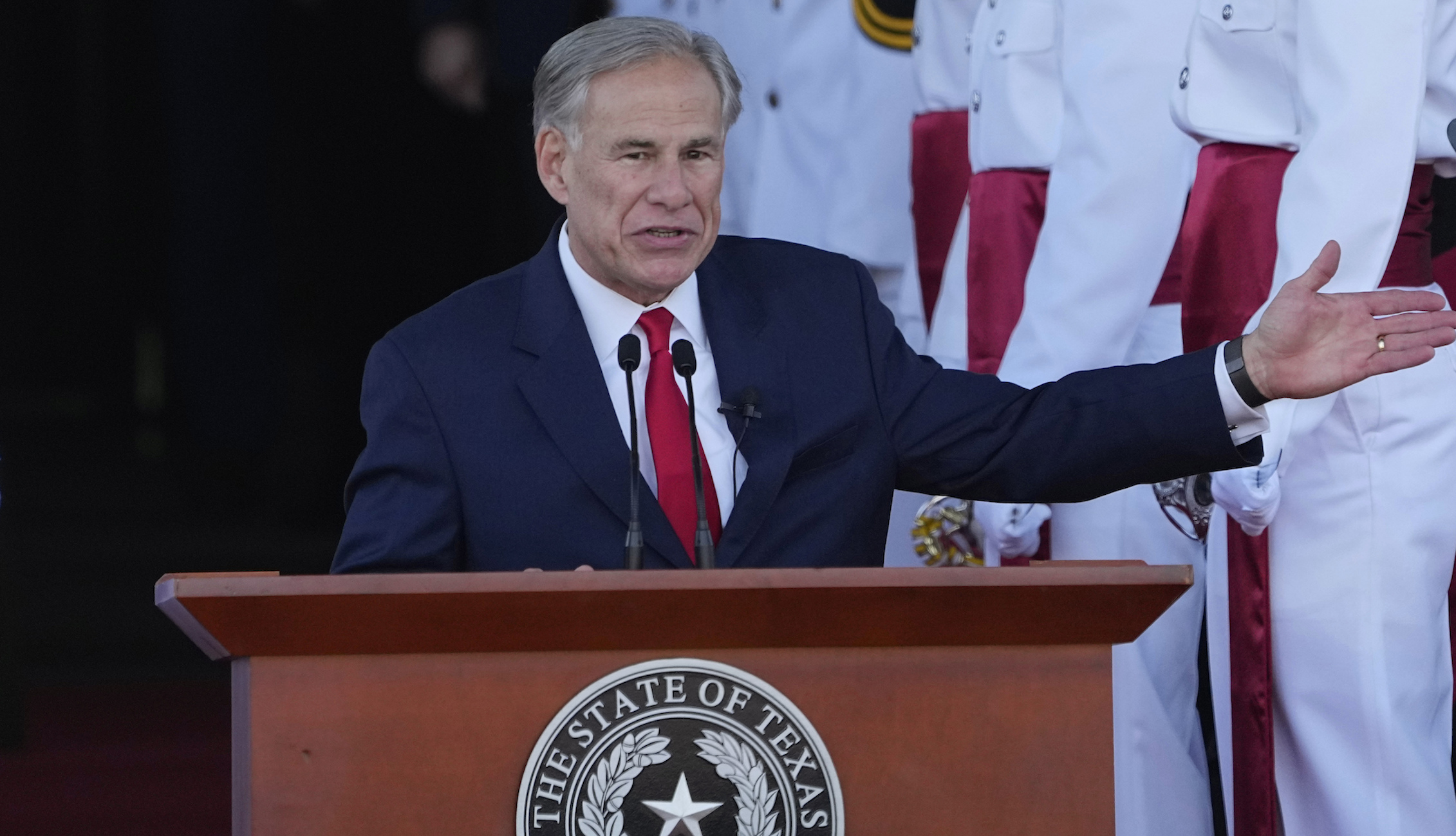 Greg Abbott blasts ‘Biden’s open border’ in third inaugural address