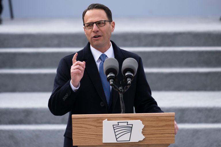 Democratic Gov. Josh Shapiro speaks after taking the oath of office to become Pennsylvania's 48th governor, Tuesday, Jan. 17, 2023, at the state Capitol in Harrisburg, Pa.