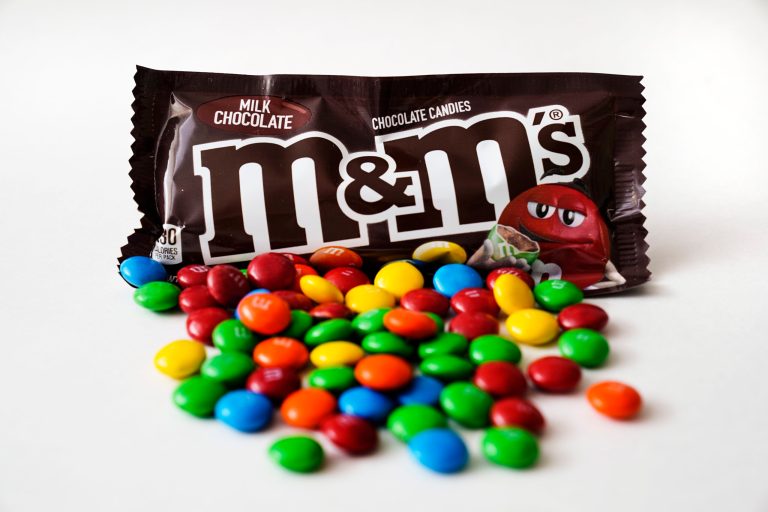 FILE - Shown are M&M's in Glenside, Pa., Friday, Jan. 21, 2022. (AP Photo/Matt Rourke, File)