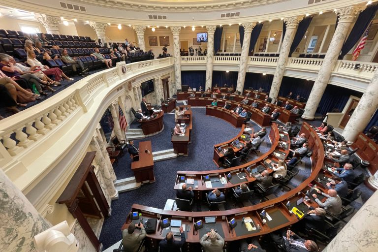 FILE - The Idaho House of Representatives meet for a special session at the Statehouse in Boise, Idaho, on Sept. 1, 2022. (AP Photo/Keith Ridler, File)