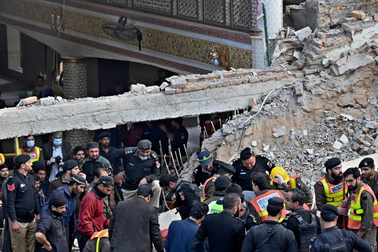 Death toll from Pakistan mosque suicide bombing rises above 90