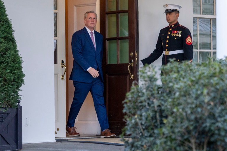 House Speaker Kevin McCarthy of Calif., leaves the West Wing of the White House in Washington following his meeting with President Joe Biden, Wednesday, Feb. 1, 2023.