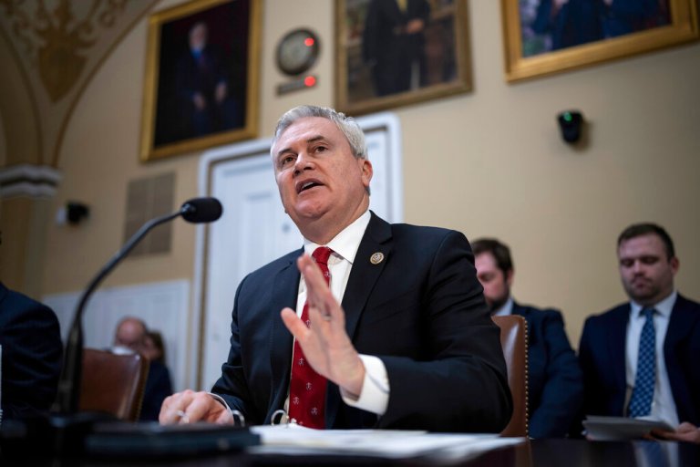 House Oversight and Accountability Committee Chairman James Comer, R-Ky., testifies in the House Rules Committee as he advances a GOP effort to disapprove of action by the District of Columbia Council on a local voting rights act and a criminal code revision, at the Capitol in Washington, Monday, Feb. 6, 2023.