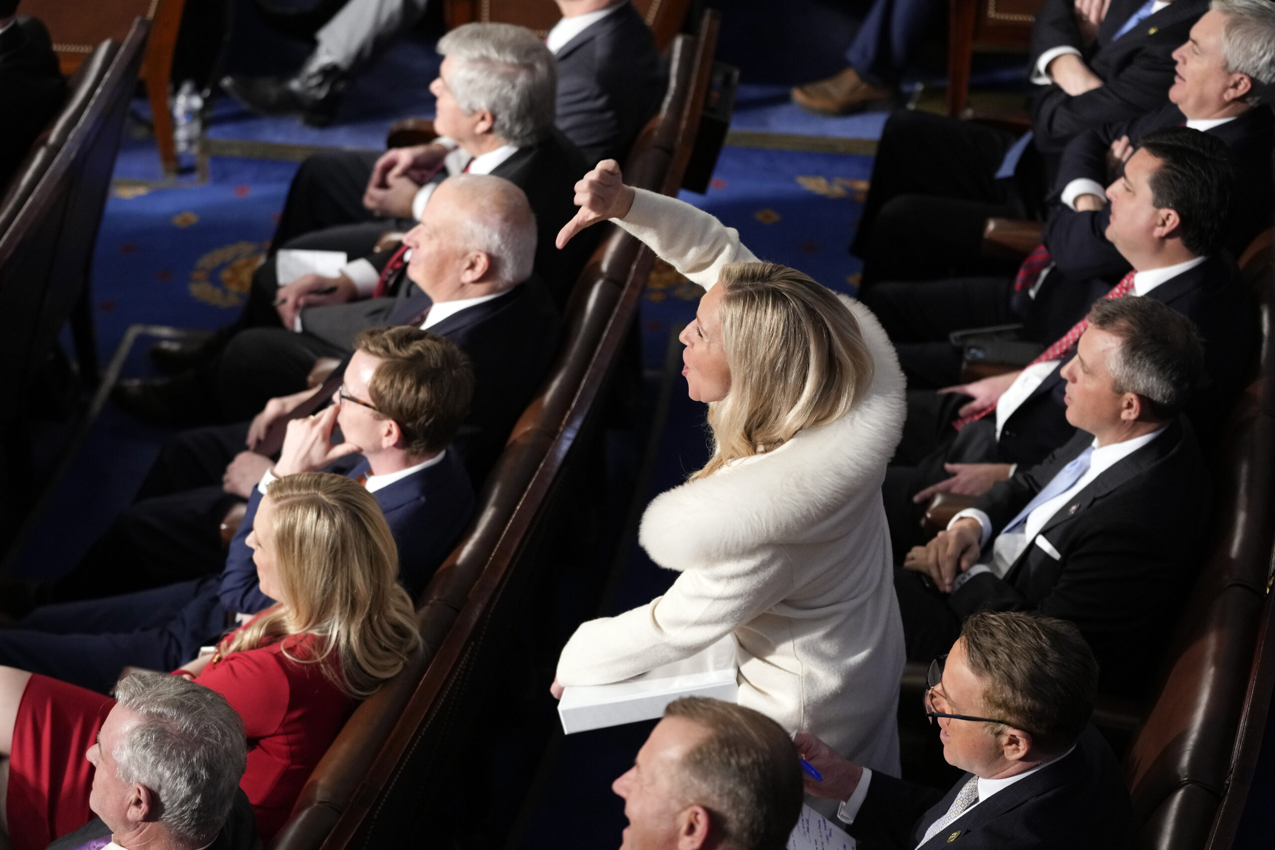 MTG explains white coat at SOTU: ‘Visual reminder’ of spy balloon for befuddled Biden