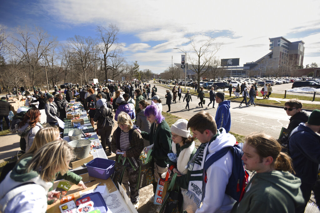 Michigan State University shooting: Students return one week after campus rampage that killed three and injured five