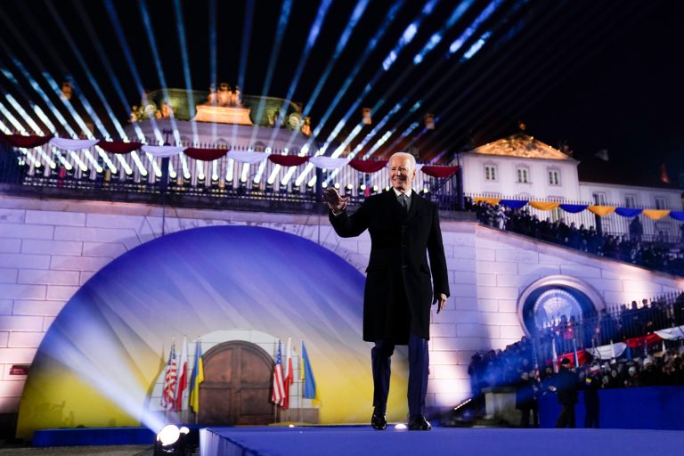 President Joe Biden sought to reaffirm U.S. support for Ukraine and targeted Russian President Vladimir Putin in a speech delivered in Warsaw, Poland on Tuesday.