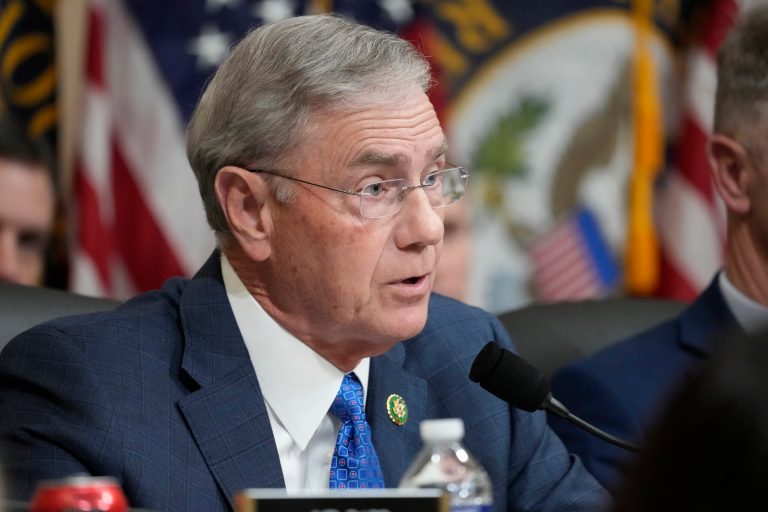 Rep. Blaine Luetkemeyer, R-Mo., questions witnesses during a hearing of a special House committee dedicated to countering China, on Capitol Hill, Tuesday, Feb. 28, 2023, in Washington.
