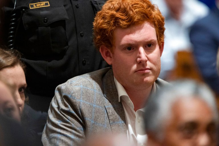 Buster Murdaugh, the son of Alex Murdaugh, listens as Alex Murdaugh's verdict is read at the Colleton County Courthouse in Walterboro, S.C., Thursday, March 2, 2023.