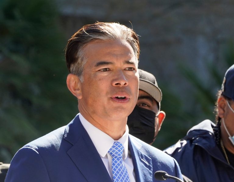 FILE - California Attorney General Rob Bonta speaks at a news conference at the Capitol in Sacramento, Calif., Feb. 23, 2022.
