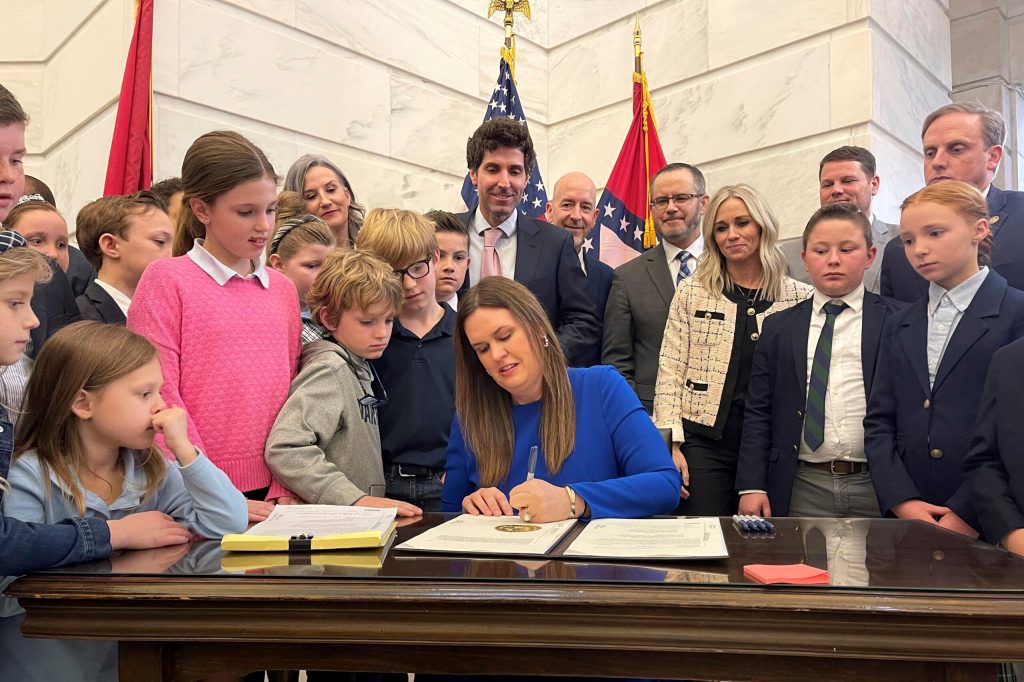 Sarah Huckabee Sanders signs Arkansas universal school choice bill