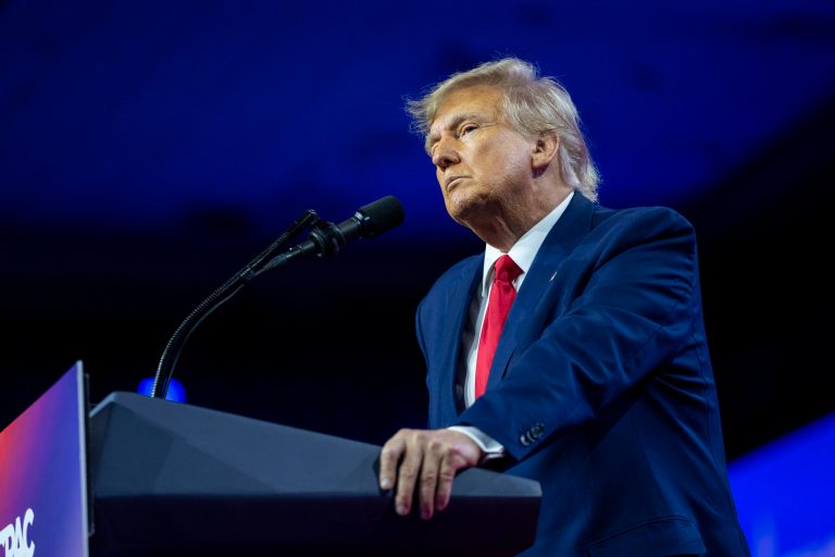 FILE - Former President Donald Trump speaks at the Conservative Political Action Conference, CPAC 2023, March 4, 2023, at National Harbor in Oxon Hill, Md.