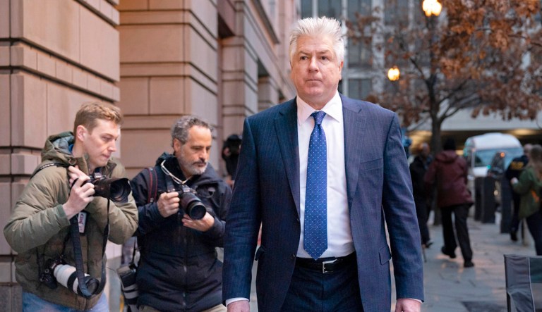 M. Evan Corcoran, an attorney for former President Donald Trump, arrives at federal court in Washington, Friday, March 24, 2023. 