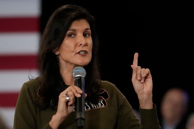 Republican presidential candidate, former ambassador to the United Nations Nikki Haley during a campaign stop Monday, March 27, 2023, in Dover, N.H. 
