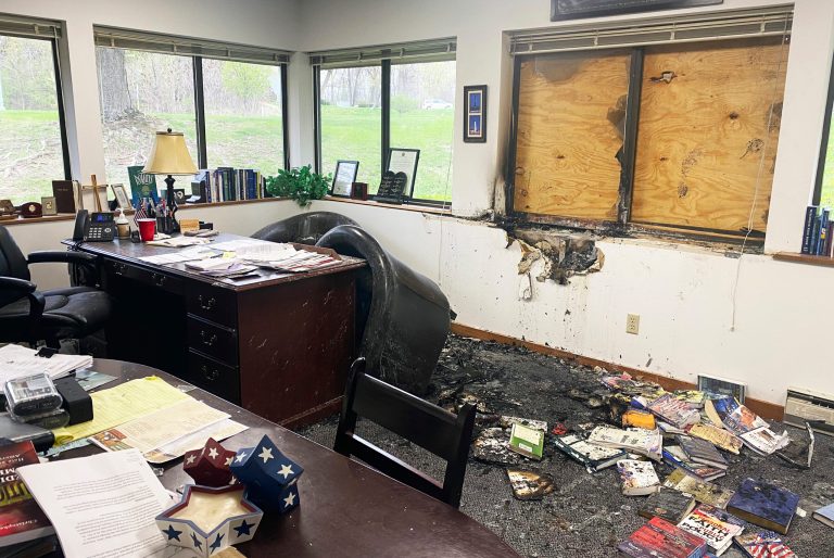 Man charged with firebombing anti-abortion group after his DNA was found on burrito