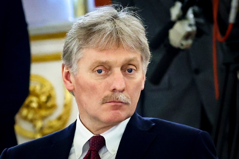 Kremlin spokesman Dmitry Peskov attends the Supreme State Council of the Union State Russia-Belarus meeting in Moscow, Russia, Thursday, April 6, 2023. 