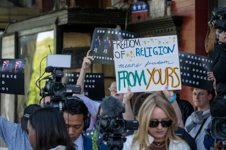 Left-wing Florida protesters stage sit-in at DeSantis’s office over his governance