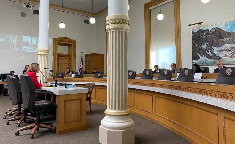 Colorado Rep. Elisabeth Epps testifies during a hearing on gun control Wednesday, April 19, 2023, in Denver. Colorado lawmakers have pushed forward a slew of aggressive gun control bills.