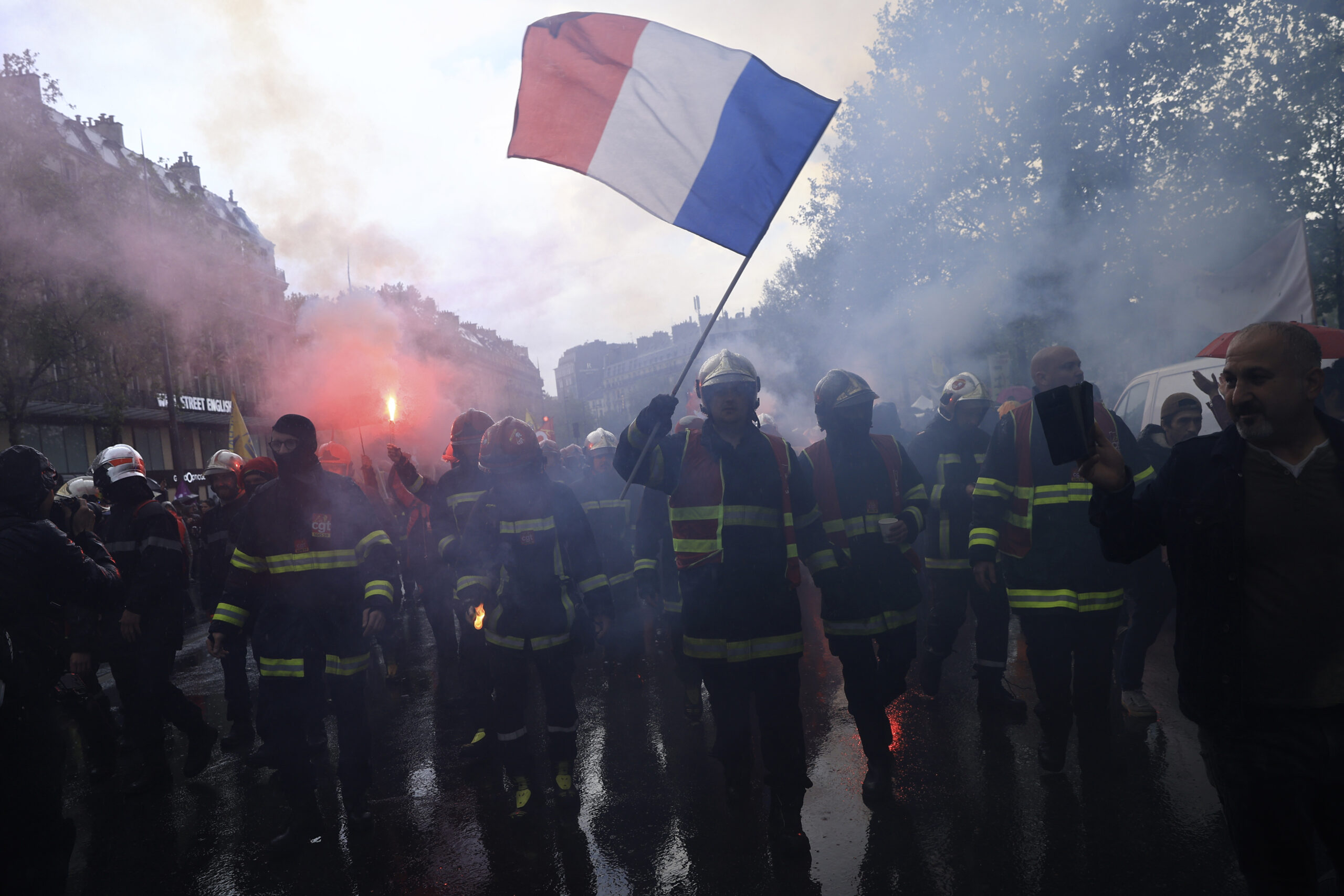 Nearly one million French citizens join May Day protests against pension reform