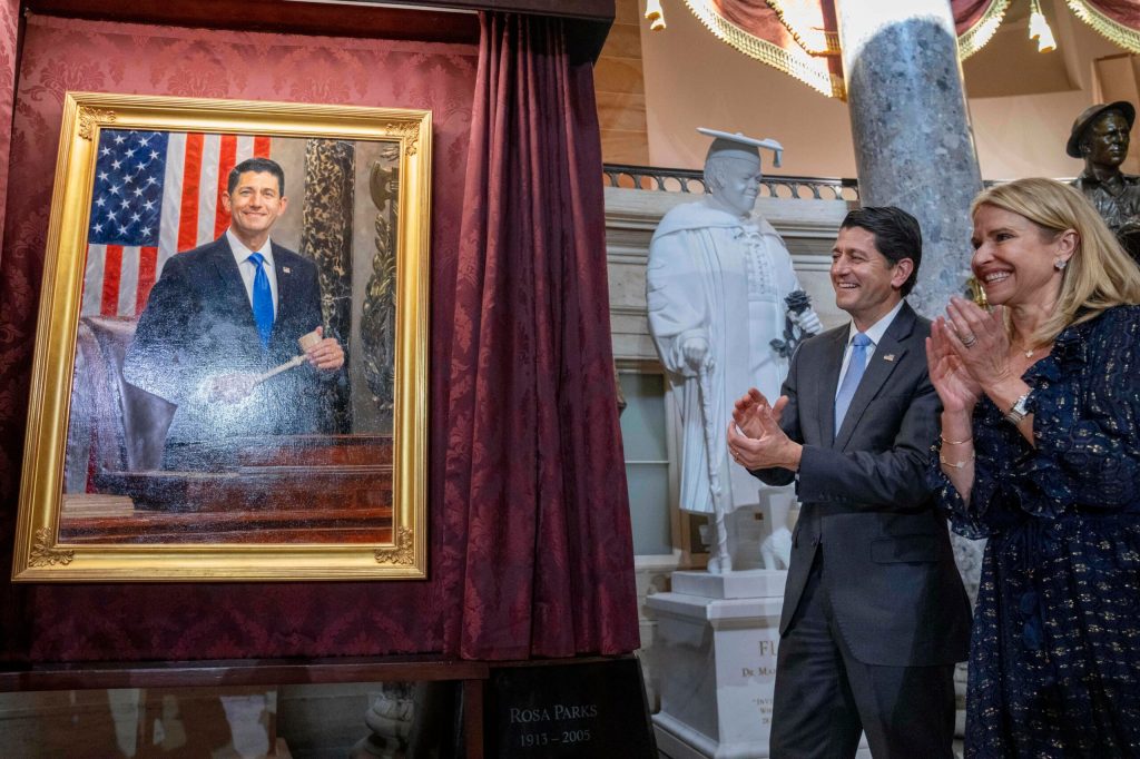 Former Speaker Paul Ryan’s official portrait unveiled at Capitol
