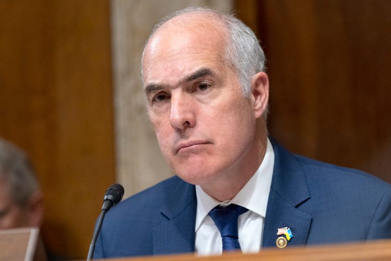 Sen. Bob Casey (D-PA) attends a committee hearing on Thursday, May 18, 2023, on Capitol Hill in Washington.