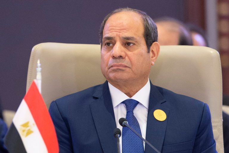 In this photo provided by Saudi Press Agency, SPA, Egyptian President Abdel-Fattah el-Sissi, attends the Arab summit in Jeddah, Saudi Arabia, Friday, May 19, 2023. 