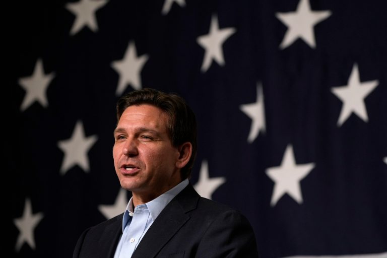 Republican presidential candidate Florida Gov. Ron DeSantis speaks during a campaign event, Tuesday, May 30, 2023, in Clive, Iowa.