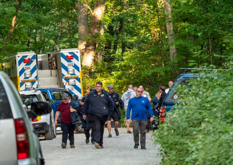 Search and rescue teams leave the command post at St. Mary's Wilderness en route to the Blue Ridge Parkway to search for the site where a Cessna Citation crashed over mountainous terrain near Montebello, Va., Sunday, June 4, 2023. 