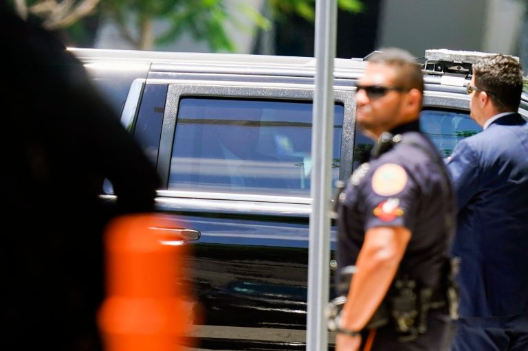 Donald Trump arrested: Protester disrupts former president’s motorcade departing Miami courthouse