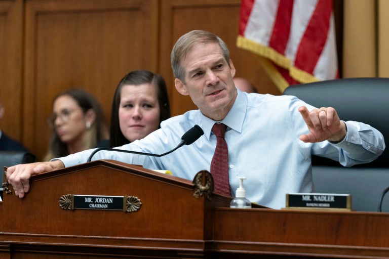 Chairman of the House Judiciary Committee Rep. Jim Jordan, R-Ohio, speaks during a hearing on the Report of Special Counsel John Durham, on Capitol Hill in Washington, Wednesday, June 21, 2023. 