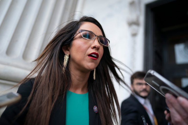 Rep. Lauren Boebert, R-Colo., a member of the conservative House Freedom Caucus, leaves the chamber after the Republican-controlled House voted along party lines to censure Rep. Adam Schiff, D-Calif., at the Capitol in Washington, June 21, 2023. (AP Photo/J. Scott Applewhite, File)