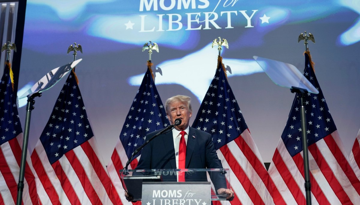 Donald Trump vows to take on 'Marxist lunatics and perverts' in Moms for Liberty speech
