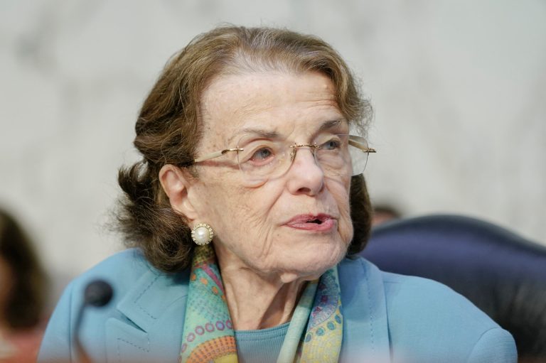 Sen. Dianne Feinstein (D-CA) speaks during the Senate Intelligence Committee hearing for confirmation of Air Force Lt. Gen. Timothy Haugh to be the director of the National Security Agency, Wednesday, July 12, 2023, on Capitol Hill in Washington.