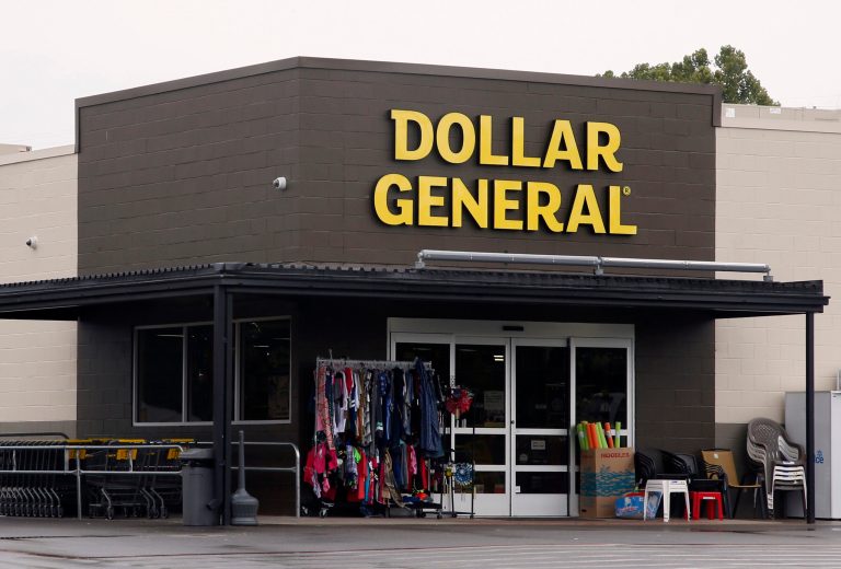 FILE - The Dollar General store is pictured, Aug. 3, 2017, in Luther, Oklahoma. (AP Photo/Sue Ogrocki, File)