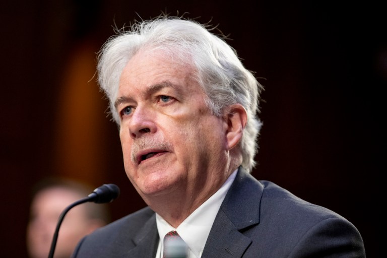 Central Intelligence Agency Director William Burns speaks during a Senate Intelligence Committee hearing.