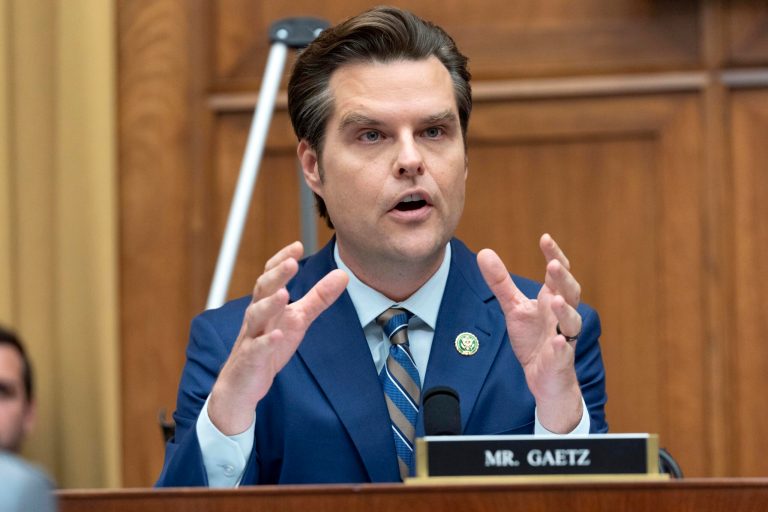 Rep. Matt Gaetz (R-FL) speaks during the House Judiciary Committee hearing on Oversight of the U.S. Department of Homeland Security on Capitol Hill in Washington, Wednesday, July 26, 2023.