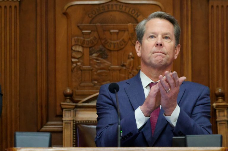 Gov. Brian Kemp delivers the State of the State address at the state Capitol on Wednesday, Jan. 25, 2023, in Atlanta. 