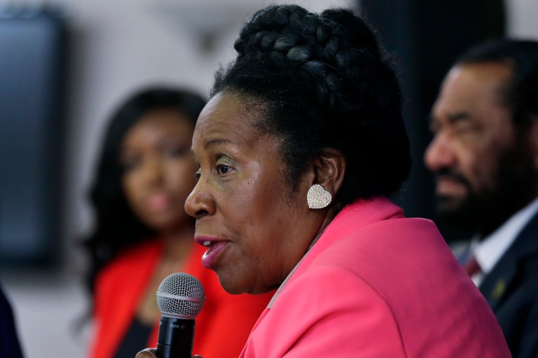 Rep. Sheila Jackson Lee (D-TX) speaks Wednesday, July 28, 2023, in Houston.